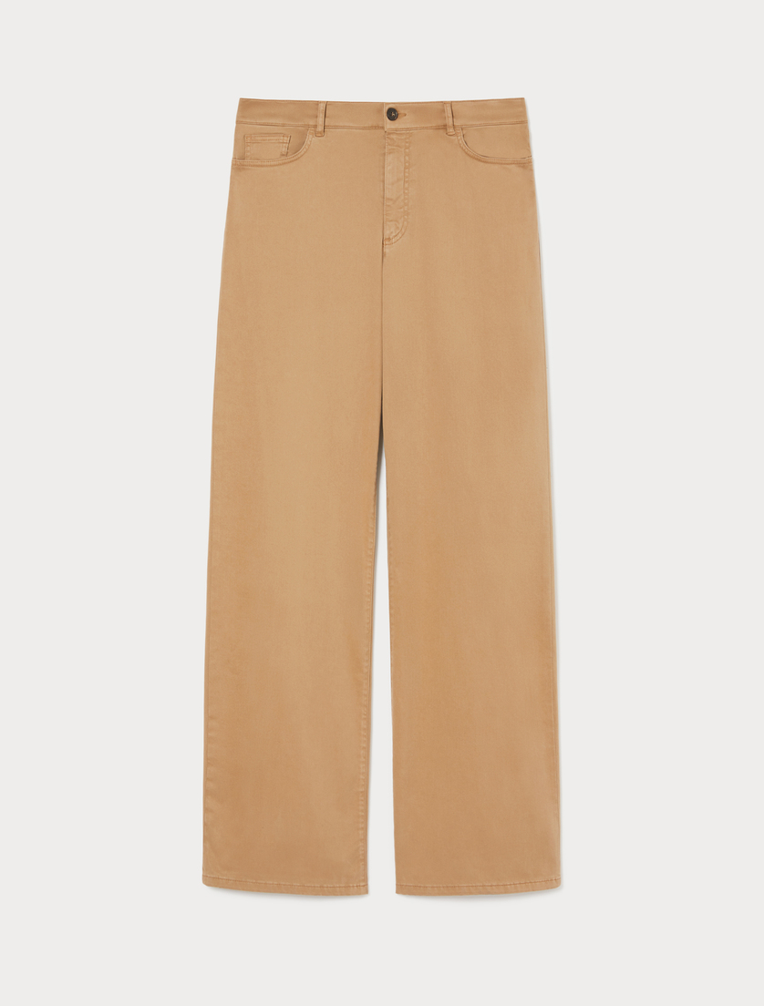 Satin wide-leg trousers - CAMEL - Marina Rinaldi