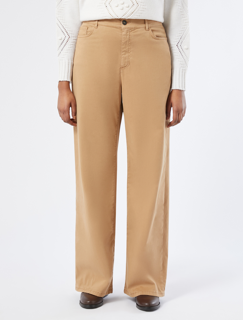 Satin wide-leg trousers - CAMEL - Marina Rinaldi - 3
