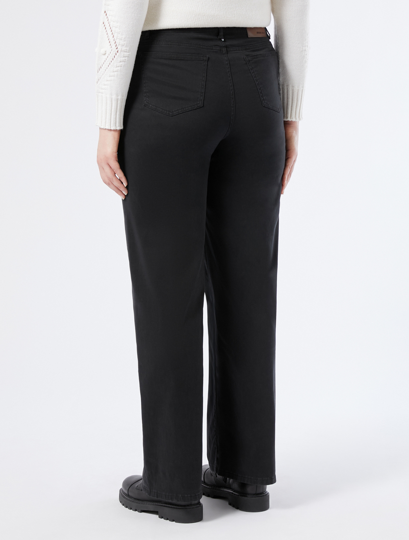 Satin wide-leg trousers - BLACK - Marina Rinaldi - 4