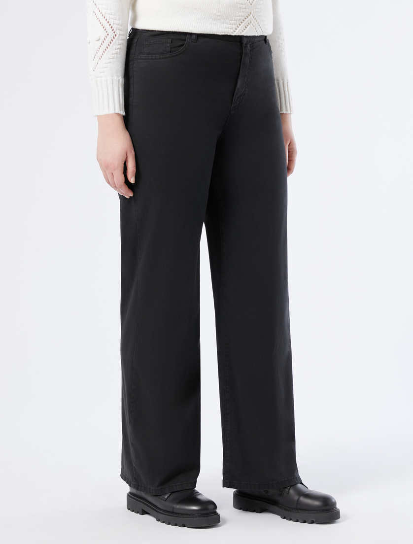 Satin wide-leg trousers - BLACK - Marina Rinaldi - 3