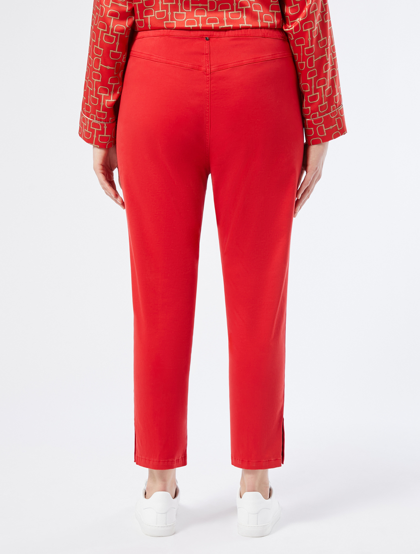 Slim-fit satin trousers - RED - Marina Rinaldi - 4