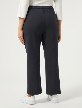 Stretch cotton-blend trousers - CORNFLOWER BLUE - Marina Rinaldi - 4