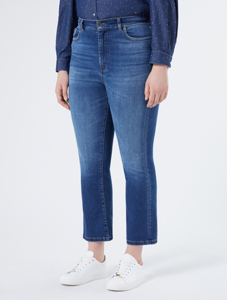 Flared denim jeans - NAVY