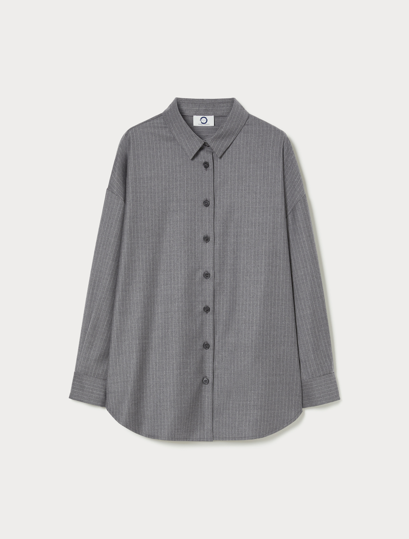 Wool flannel tunic - MEDIUM GREY - Marina Rinaldi Wool flannel tunic - MEDIUM GREY - Marina Rinaldi