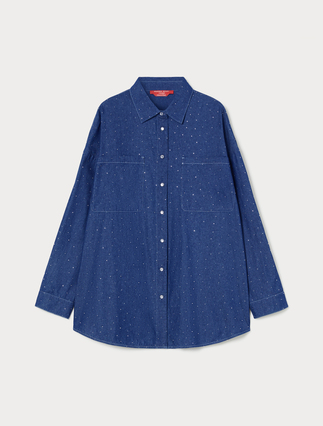 Denim shirt with studs - Marina Rinaldi