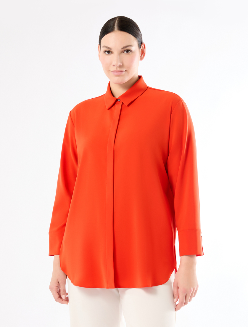 Casacca in cady - ROSSO ARANCIO - Marina Rinaldi - 3 Casacca in cady - ROSSO ARANCIO - Marina Rinaldi - 3