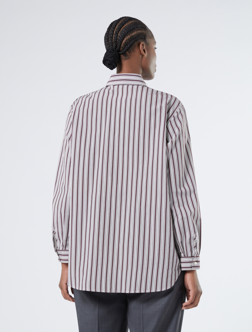 Yarn-dyed poplin shirt - AUBERGINE - Marina Rinaldi - 4 Yarn-dyed poplin shirt - AUBERGINE - Marina Rinaldi - 4