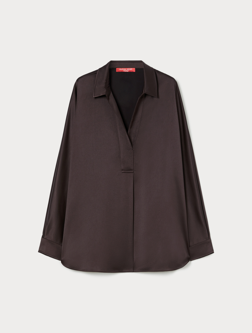 Satin shirt - CHOCOLATE - Marina Rinaldi