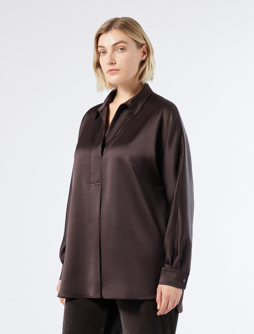 Satin shirt - CHOCOLATE - Marina Rinaldi - 3