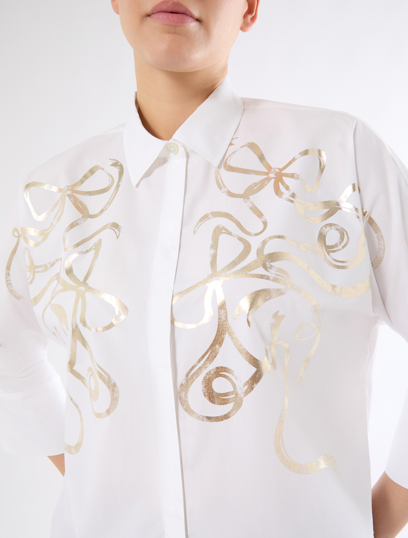 Poplin print shirt - OPTICAL WHITE - Marina Rinaldi - 5
