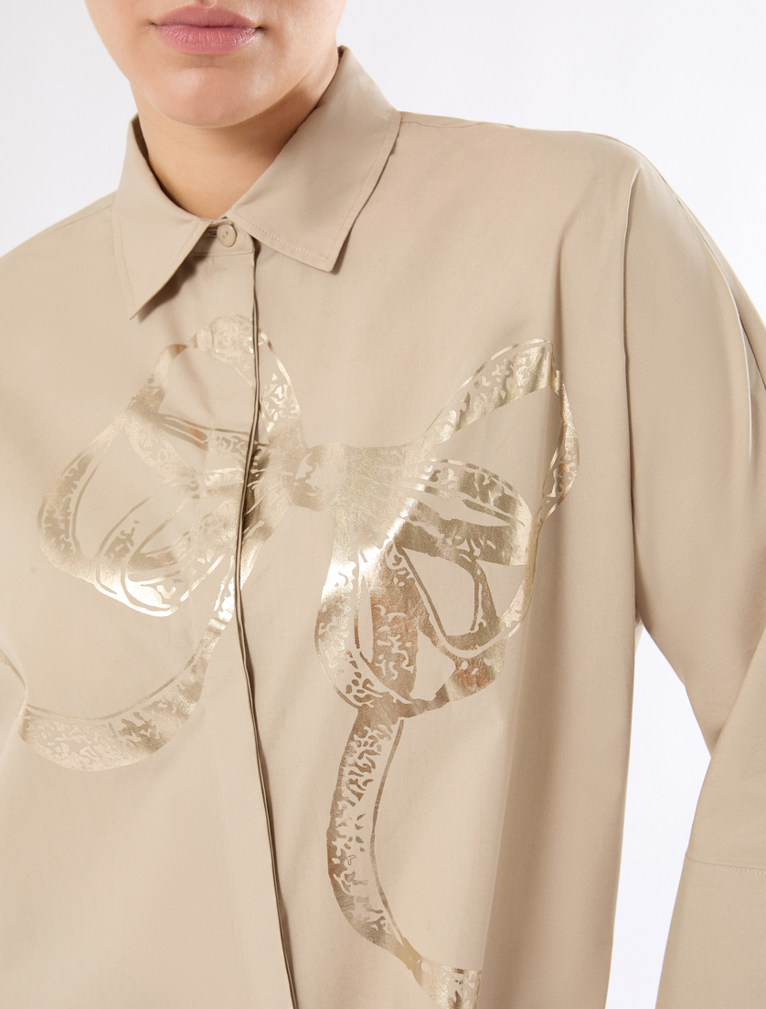 Chemise en popeline imprimée - BEIGE COLONIAL - Marina Rinaldi - 5