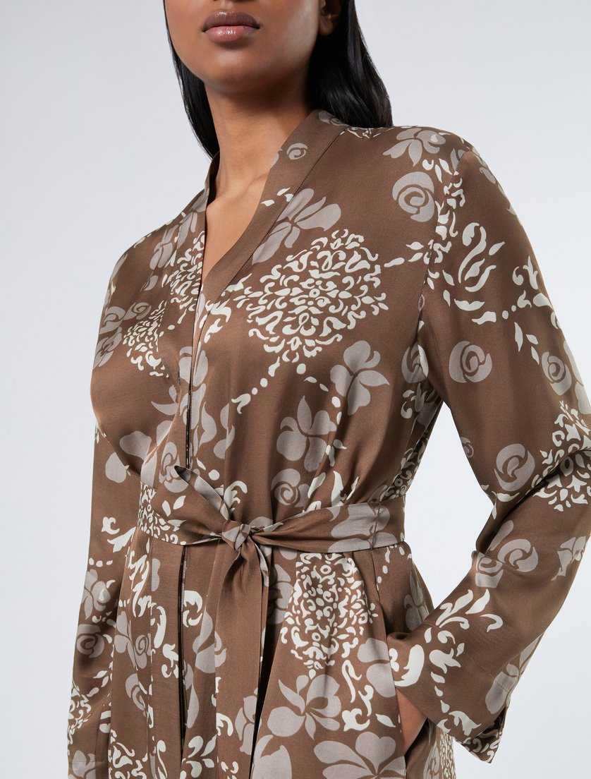 Kleid aus bedrucktem Twill - BRAUN - Marina Rinaldi - 5 Kleid aus bedrucktem Twill - BRAUN - Marina Rinaldi - 5