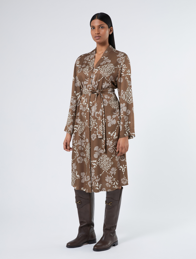 Kleid aus bedrucktem Twill - BRAUN - Marina Rinaldi - 3 Kleid aus bedrucktem Twill - BRAUN - Marina Rinaldi - 3
