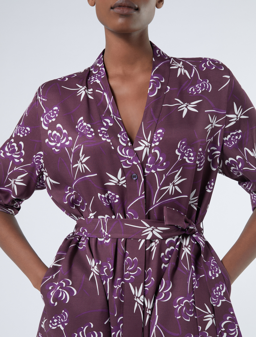 Kleid aus bedrucktem Twill - AUBERGINE - Marina Rinaldi - 5 Kleid aus bedrucktem Twill - AUBERGINE - Marina Rinaldi - 5