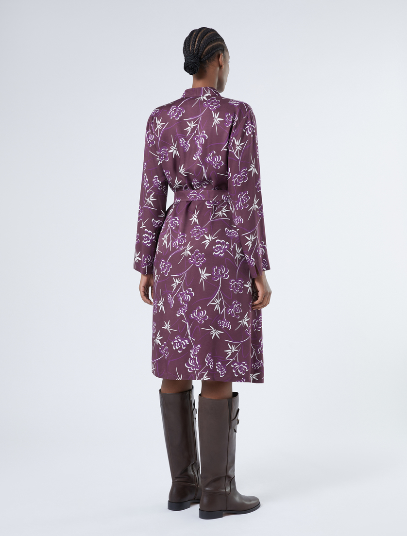 Kleid aus bedrucktem Twill - AUBERGINE - Marina Rinaldi - 4 Kleid aus bedrucktem Twill - AUBERGINE - Marina Rinaldi - 4
