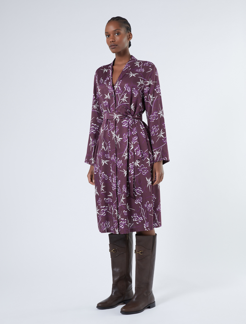 Kleid aus bedrucktem Twill - AUBERGINE - Marina Rinaldi - 3 Kleid aus bedrucktem Twill - AUBERGINE - Marina Rinaldi - 3