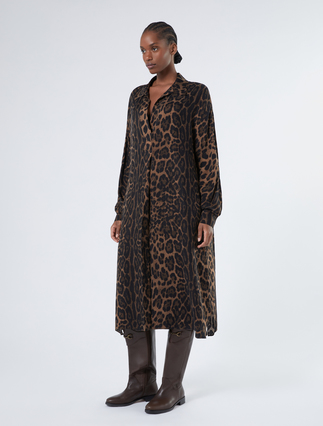 Hemdblusenkleid aus Twill - SCHWARZ