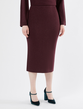 Knitted skirt - AUBERGINE
