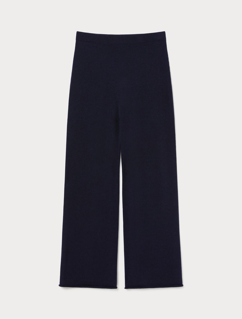 Wool knit trousers - MIDNIGHTBLUE - Marina Rinaldi