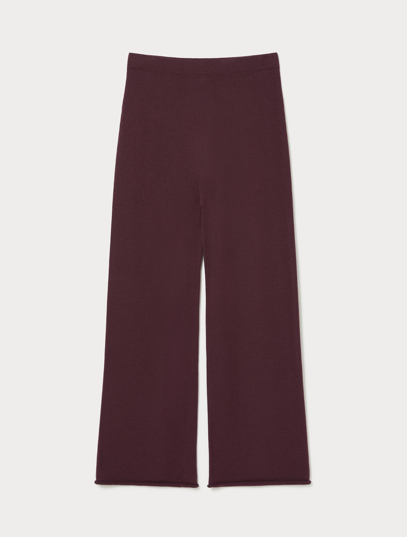 Wool knit trousers - AUBERGINE - Marina Rinaldi