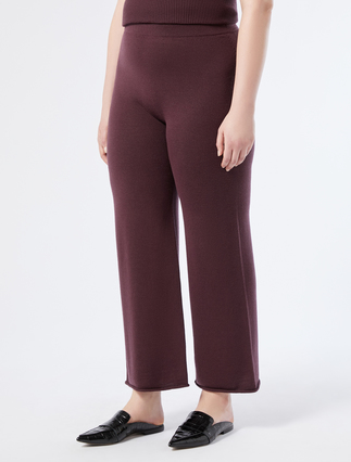 Wool knit trousers - AUBERGINE