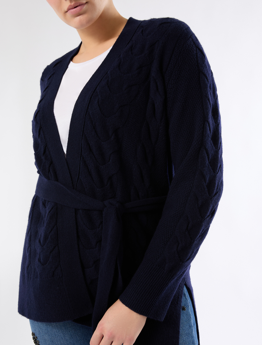 Cashmere-blend cardigan - NAVY - Marina Rinaldi - 5