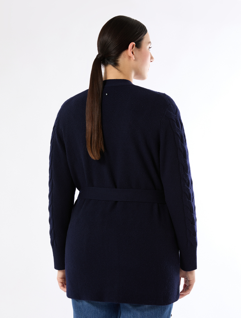Cashmere-blend cardigan - NAVY - Marina Rinaldi - 4