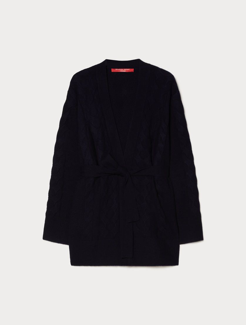 Cashmere-blend cardigan - NAVY - Marina Rinaldi