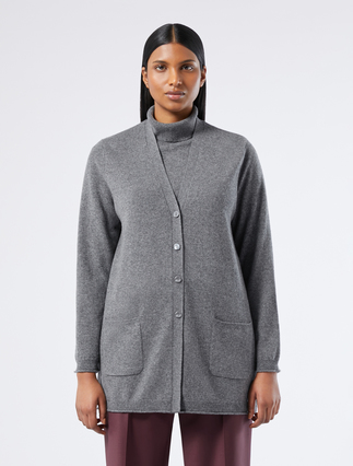 Cardigan en pur cachemire - GRIS MOYEN