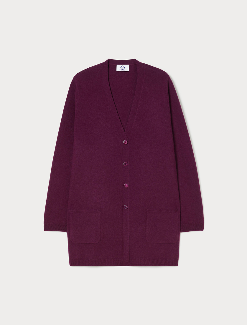 Cardigan aus reinem Kaschmir - AUBERGINE - Marina Rinaldi Cardigan aus reinem Kaschmir - AUBERGINE - Marina Rinaldi