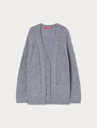 Cardigan aus Wollmischung mit Strass - Marina Rinaldi