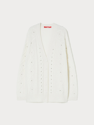 Cardigan aus Wollmischung mit Strass - Marina Rinaldi
