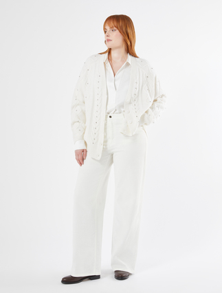 Cardigan aus Wollmischung mit Strass - Marina Rinaldi