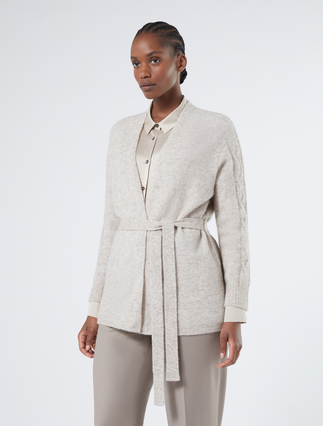 Alpaca and wool cardigan - SAND