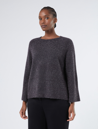 Pullover aus Metallic-Gewebe - MITTELGRAU