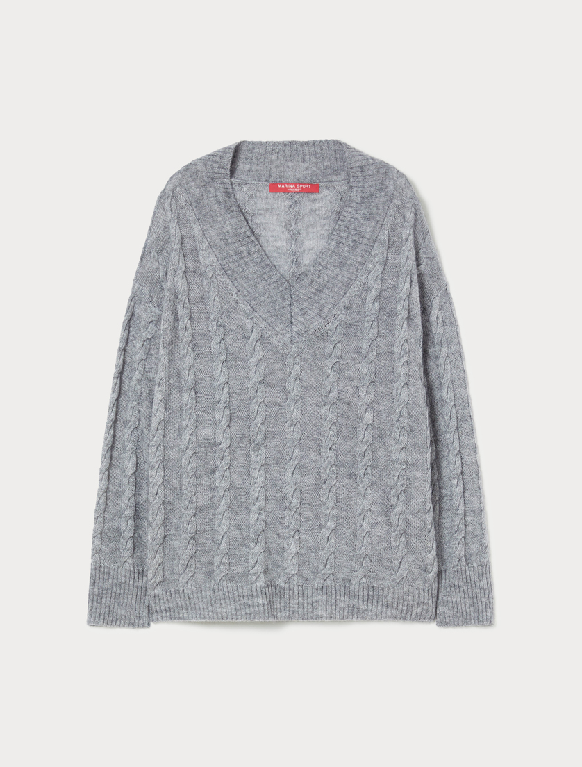 Alpaca-blend jumper - MEDIUM GREY - Marina Rinaldi Alpaca-blend jumper - MEDIUM GREY - Marina Rinaldi