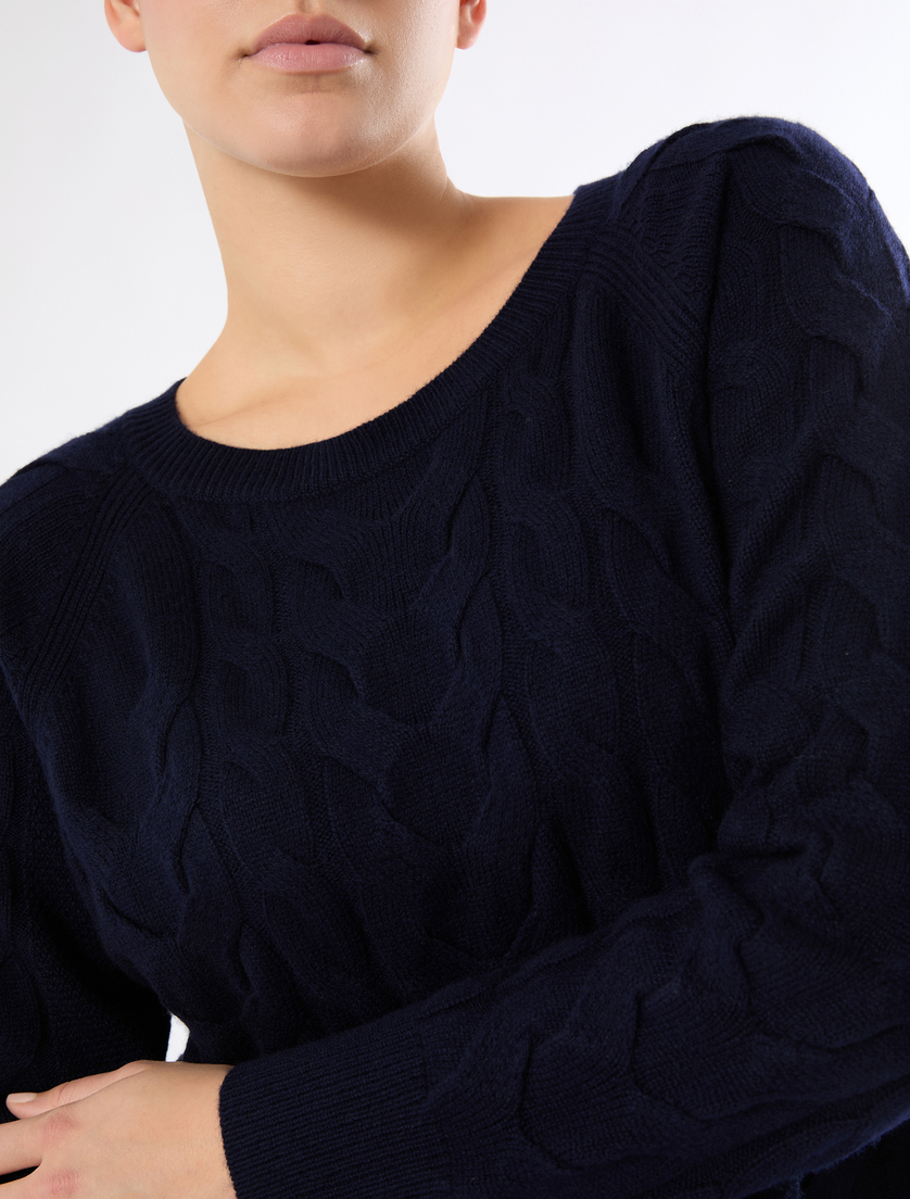 Cashmere-blend sweater - NAVY - Marina Rinaldi - 5