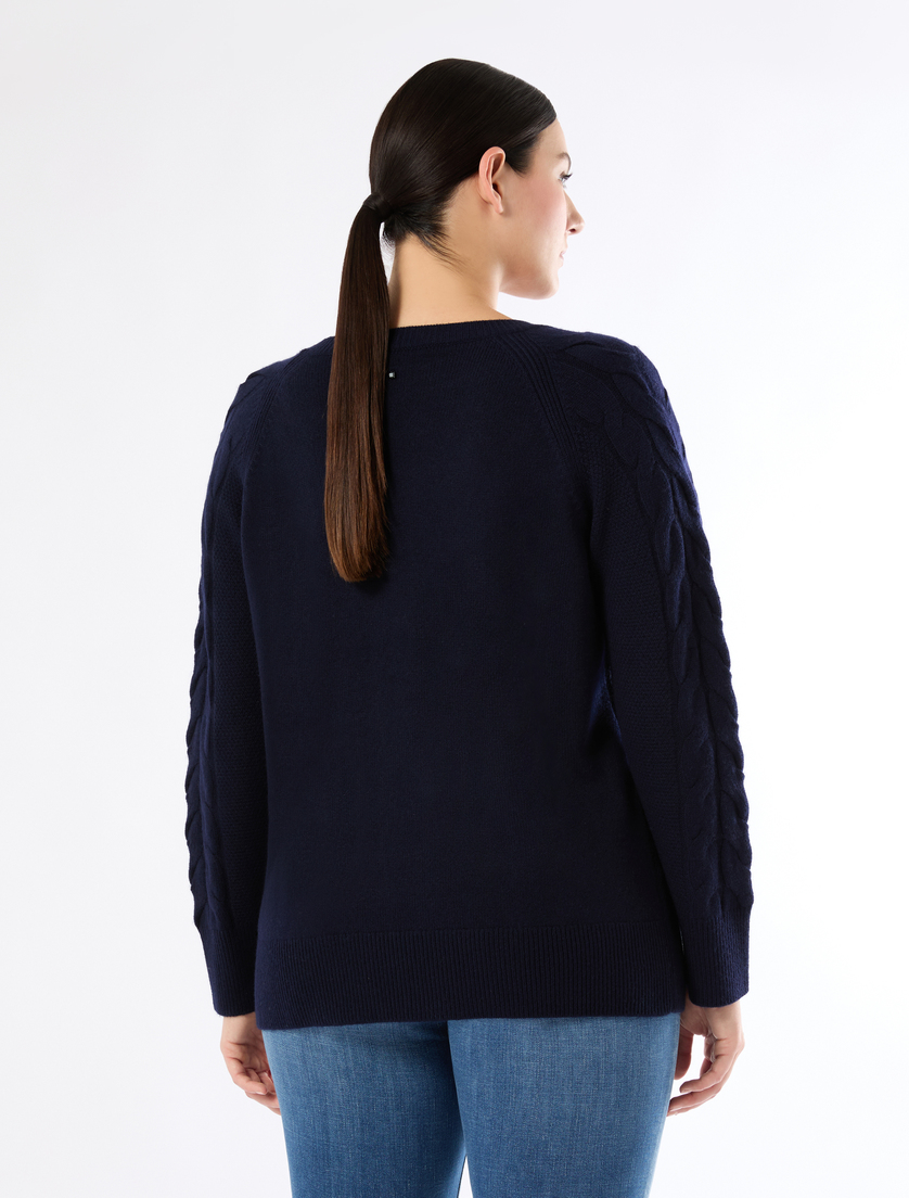 Cashmere-blend sweater - NAVY - Marina Rinaldi - 4