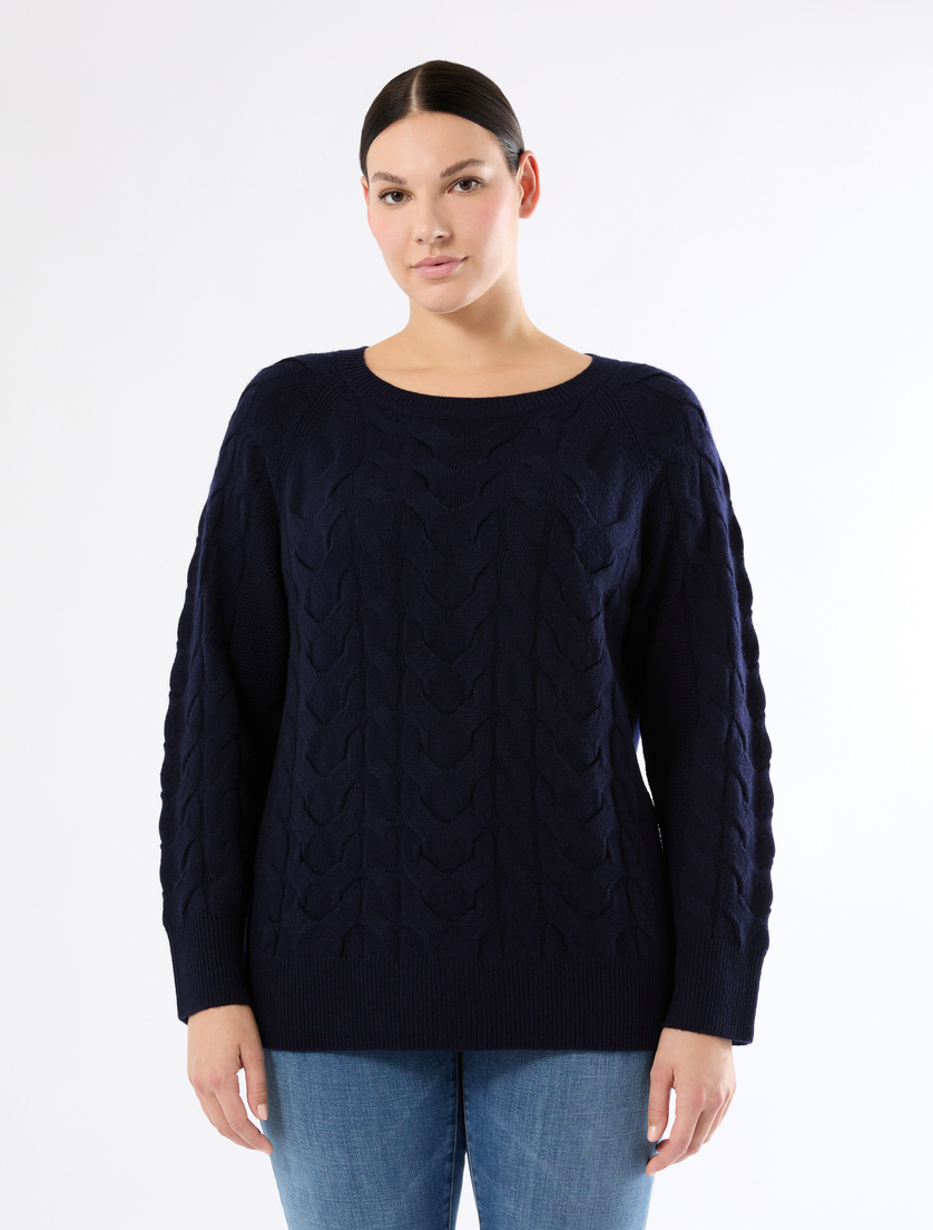 Cashmere-blend sweater - NAVY - Marina Rinaldi - 3