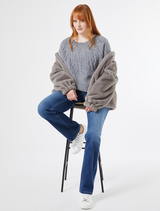 Wool blend jumper with rhinestones - Marina Rinaldi