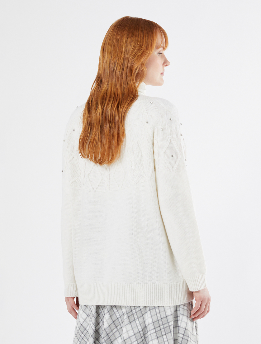 Wool blend jumper with rhinestones - IVORY - Marina Rinaldi - 4 Wool blend jumper with rhinestones - IVORY - Marina Rinaldi - 4