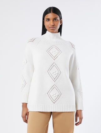 Wool-blend sweater - IVORY