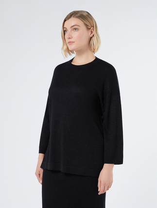Metallic wool sweater - BLACK