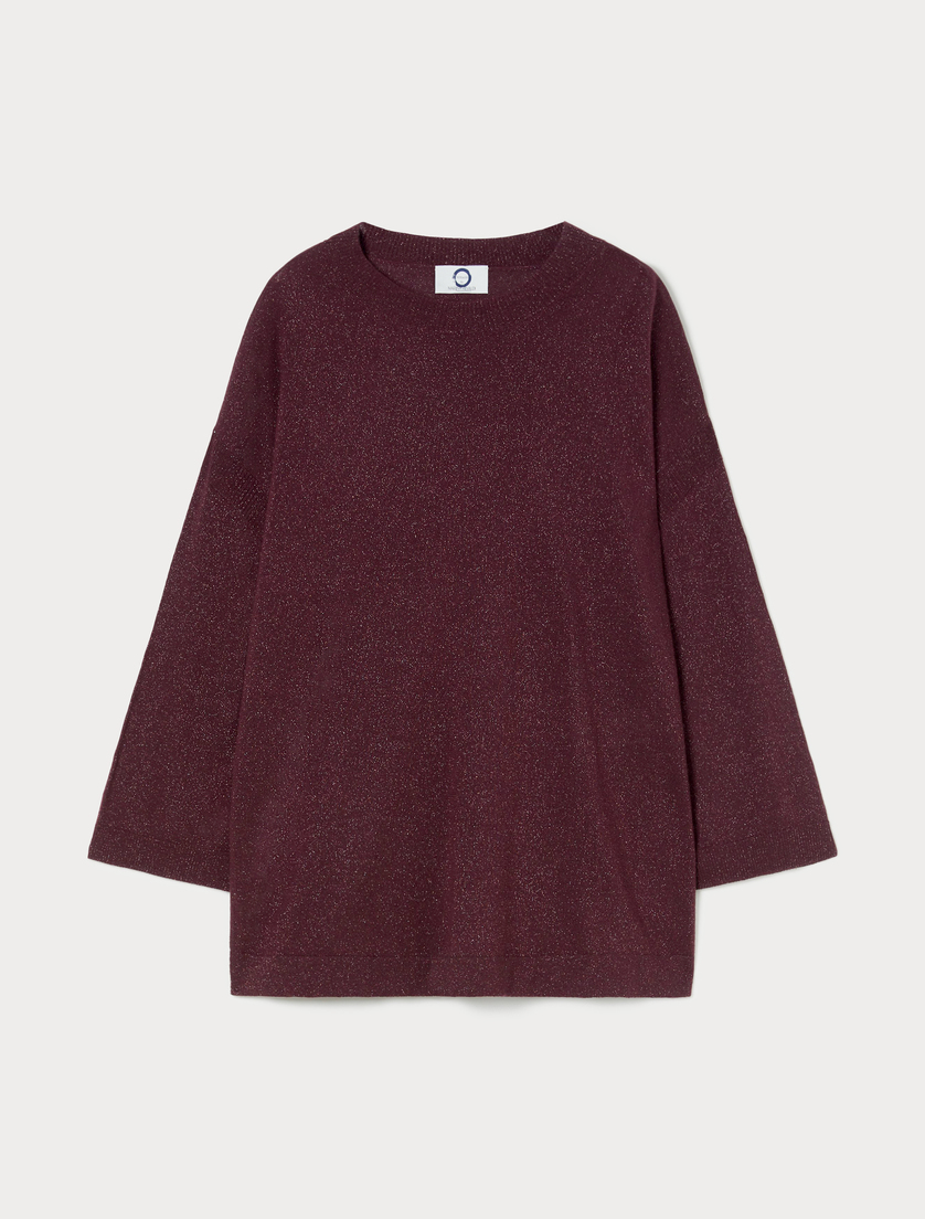 Metallic wool jumper - AUBERGINE - Marina Rinaldi Metallic wool jumper - AUBERGINE - Marina Rinaldi