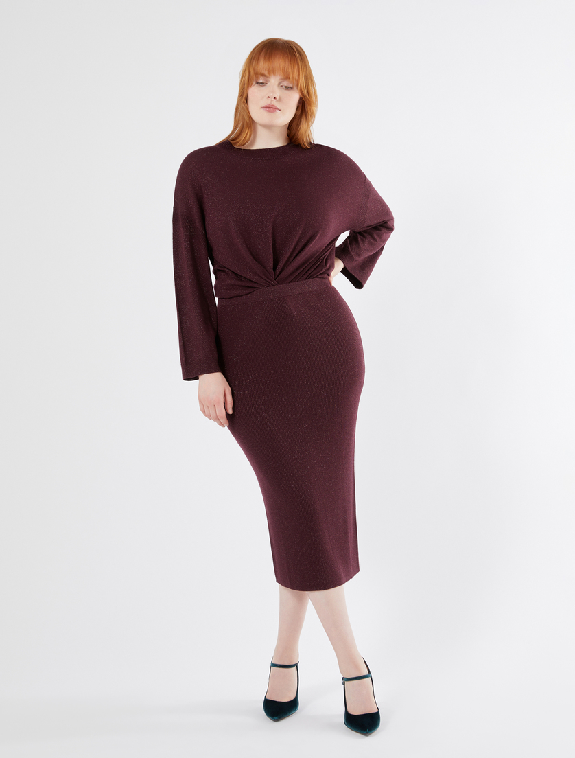 Metallic wool jumper - AUBERGINE - Marina Rinaldi - 2 Metallic wool jumper - AUBERGINE - Marina Rinaldi - 2