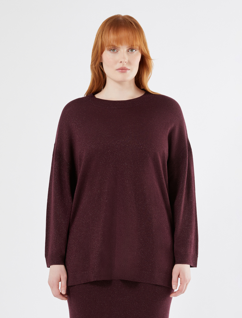 Metallic wool jumper - AUBERGINE - Marina Rinaldi - 3 Metallic wool jumper - AUBERGINE - Marina Rinaldi - 3