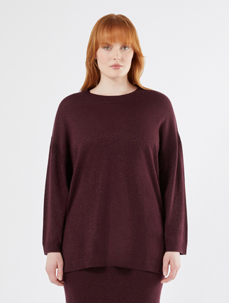 Jersey de lana metalizada - BERENJENA