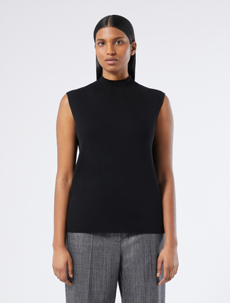 Jersey de cuello subido de lana pura - NEGRO