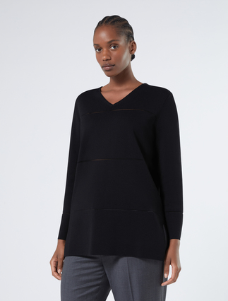Pullover mit Streifen - SCHWARZ