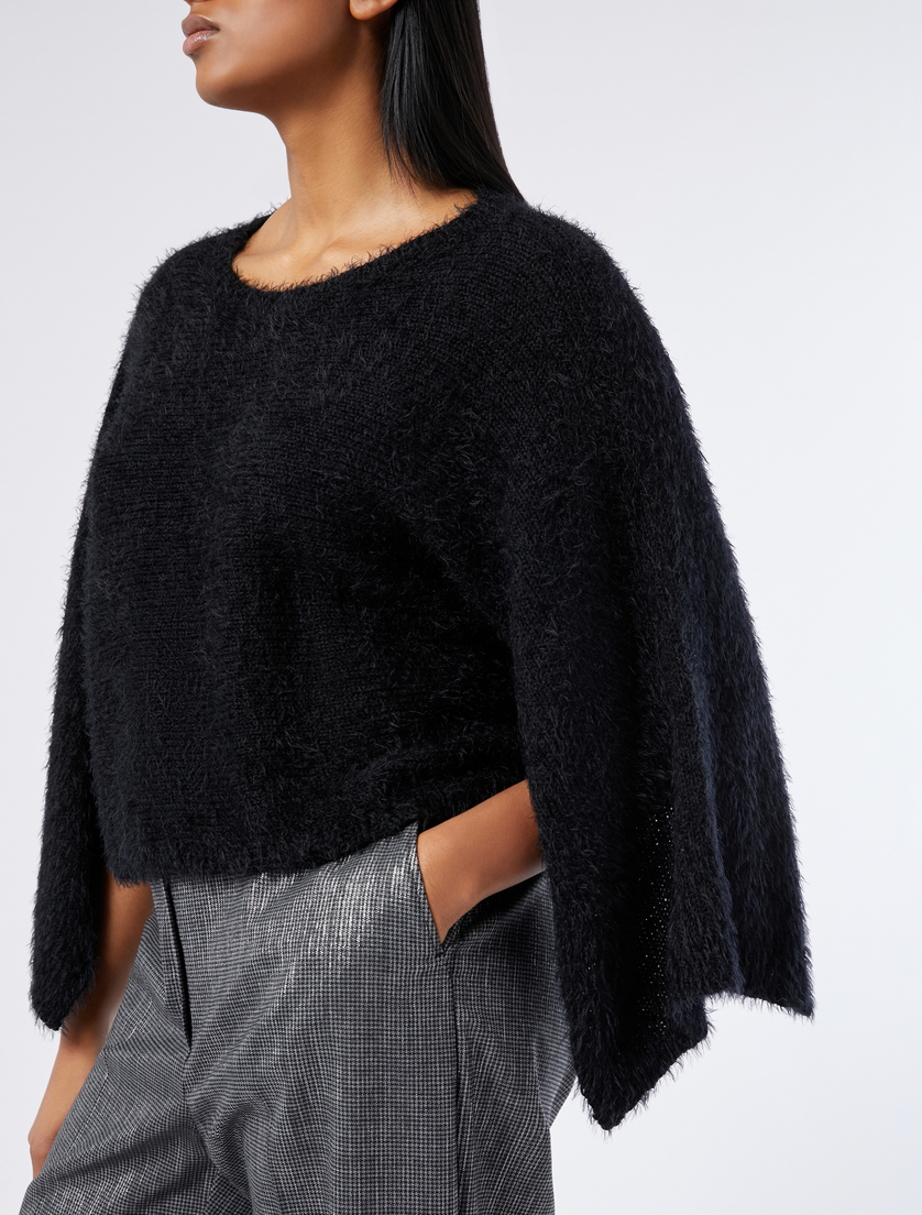 Cape-Pullover aus Furry-Wolle - SCHWARZ - Marina Rinaldi - 5 Cape-Pullover aus Furry-Wolle - SCHWARZ - Marina Rinaldi - 5